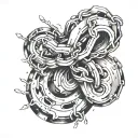 broken chain in knee tattoo design idea