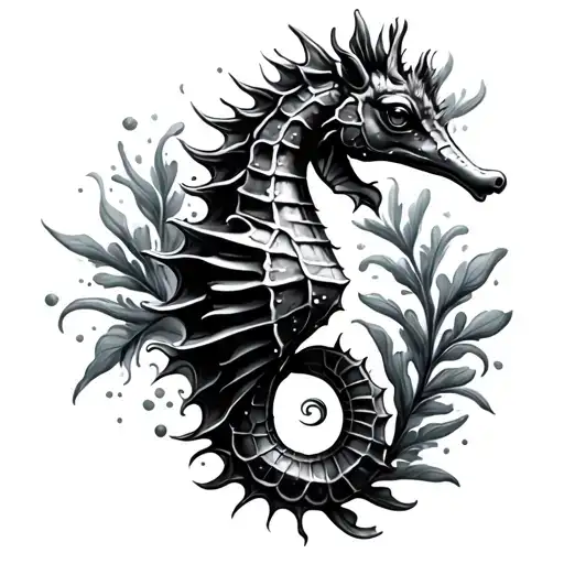 Seahorse tattoo design idea
