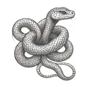 A sleek and modern interpretation of a snake intertwined with digital elements in a dotwork style tattoo design idea