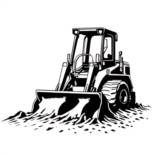 bulldozer pushing dirt tattoo design idea