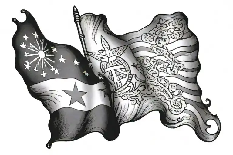 Philippine and american flag wrist tattoo tattoo design idea