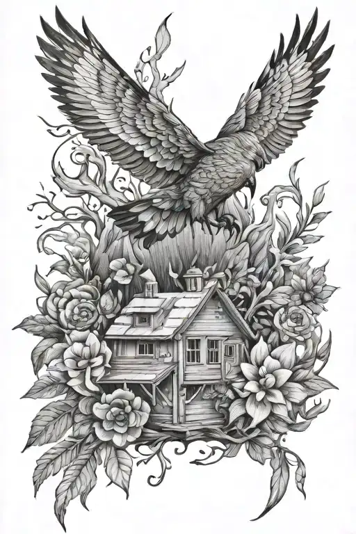 nature and animals and carpentry  tattoo design idea