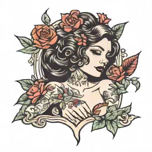 lust nude girl tattoo design idea