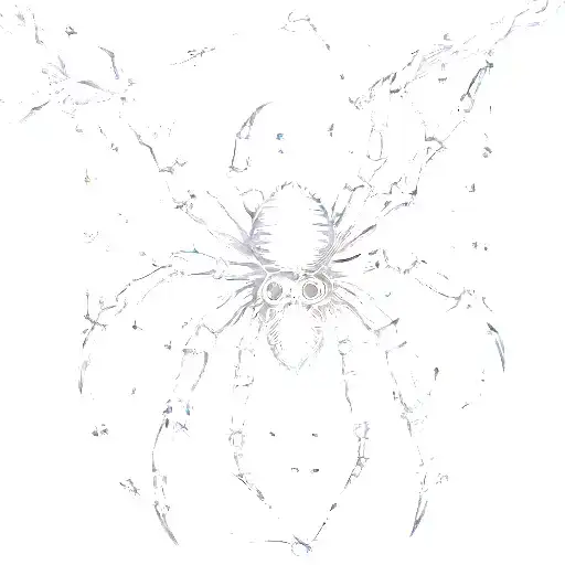 A gothic cybersigilism spider hanging from a barbed wire fence tattoo design idea