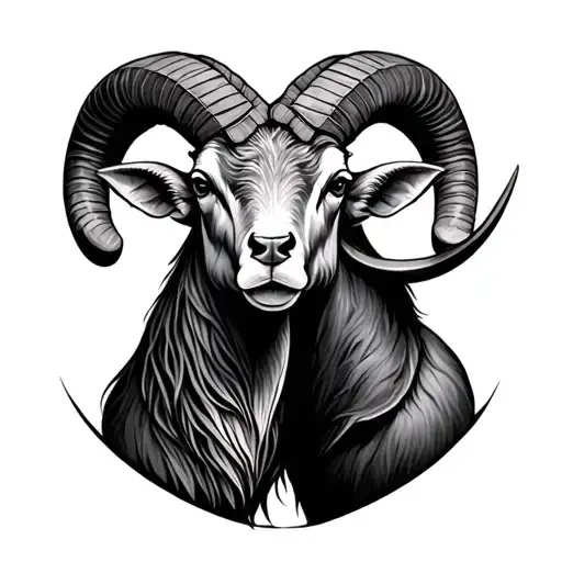 Taurus and aries ram romancing tattoo design idea