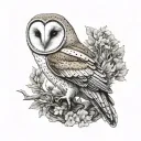 Barn Owl tattoo design idea