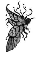 moth in a flame  tattoo design idea