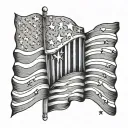 lightly shaded American flag half sleeve with stars at the top and bars hanging down  tattoo design idea