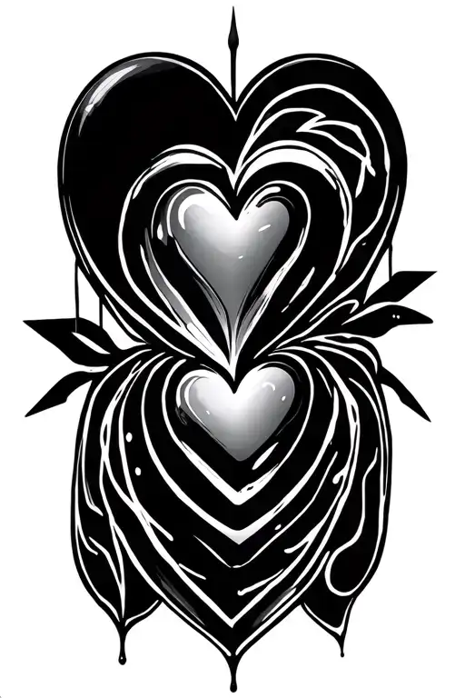 droplet, heatbeat, heart line, initials: JTF tattoo design idea