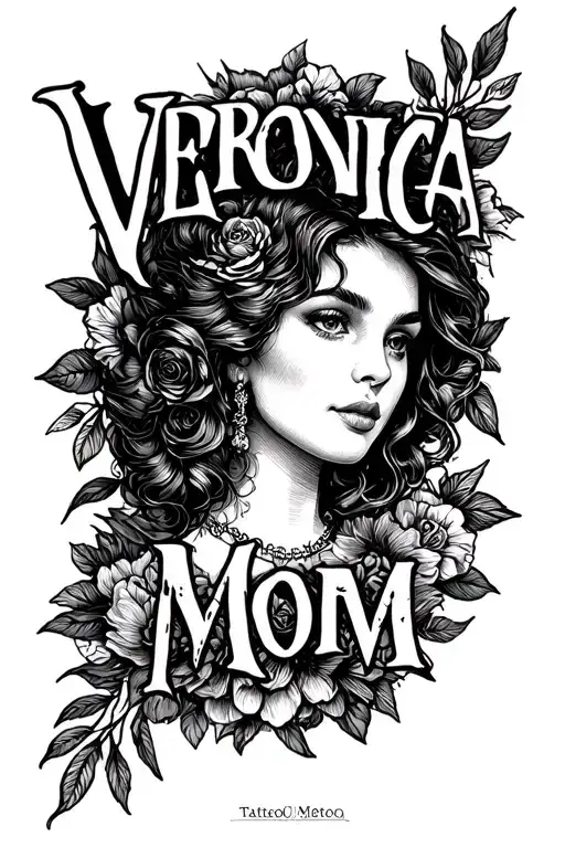 "Veronica" Name of My Mom Tattoo tattoo design idea