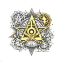 Cryptocurrency Symbols, Pentagram, Satanic, Bitcoin, Crypto, upside down Pentagram, black. ethereum, Bitcoin symbol. tattoo design idea