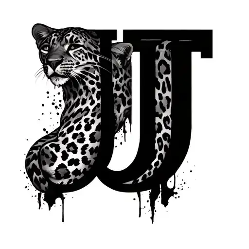 j with leopard spots around it tattoo design idea