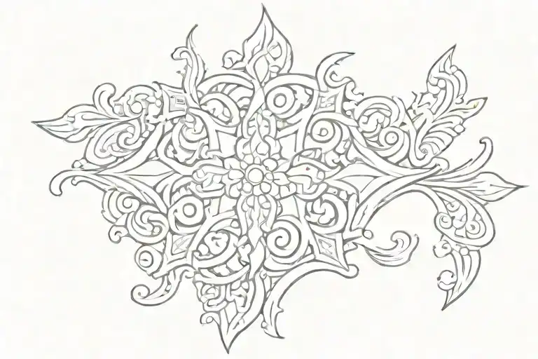 spanish tile tattoo design idea