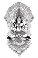 mountains, mandala, nataraja dancing tattoo design idea