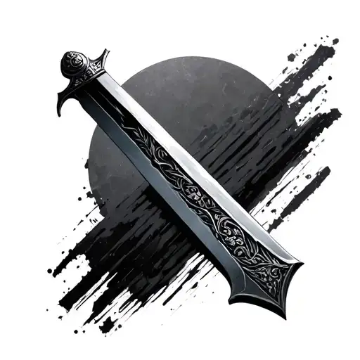 Buster Sword with JGP on it vertically  tattoo design idea