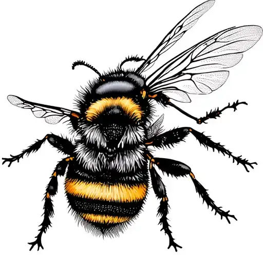 Bumble Bee flying tattoo design idea