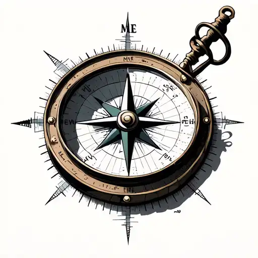 Compass with guide me at the bottom tattoo design idea