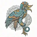 Egyptian anus standing tattoo design idea