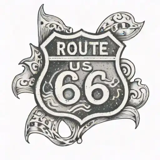 route 66 sign tattoo design idea