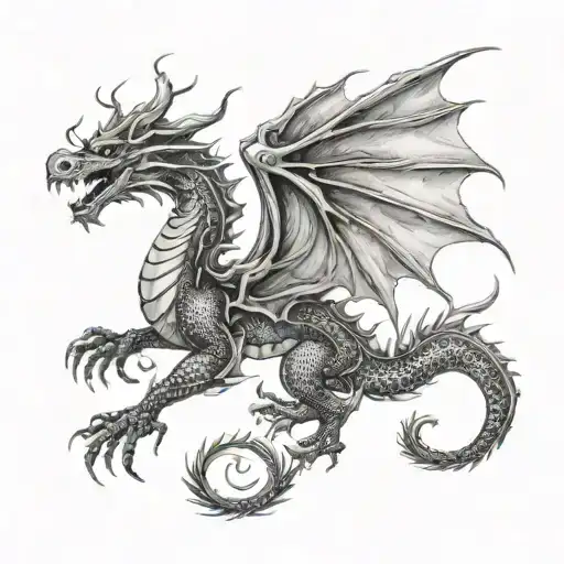 The tattoo on the back takes up a significant area. The dragon is not static. It most likely wriggles, perhaps in the shape of a letter tattoo design idea