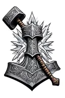 viking Thor hammer tattoo design idea