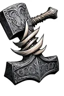 viking Thor hammer tattoo design idea