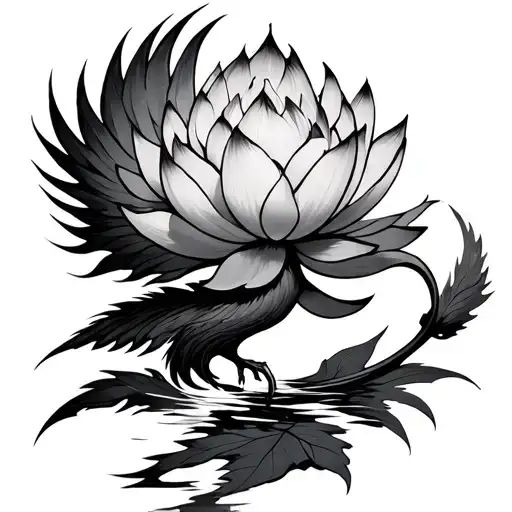 Lotus Phoenix tattoo design idea