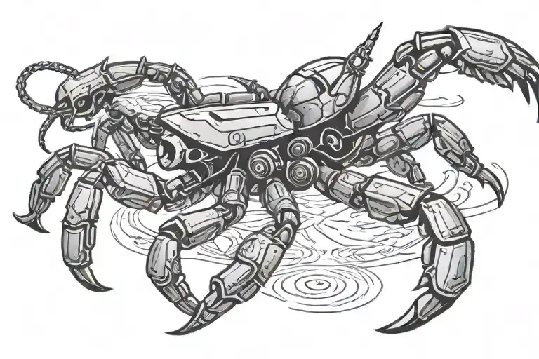 scorpion stings drone tattoo design idea