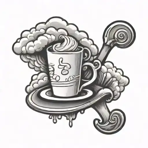 the words "capp" and "baby8's" with cloud shading behind  tattoo design idea