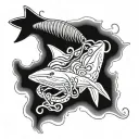 jellyfish wrapping around a nurse shark tattoo design idea