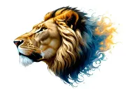 lion head emerging representing imagination tattoo design idea