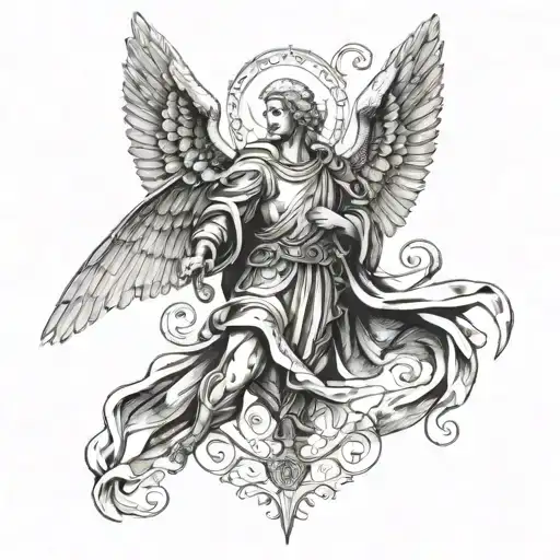 Saint Raphael the Archangel tattoo design idea