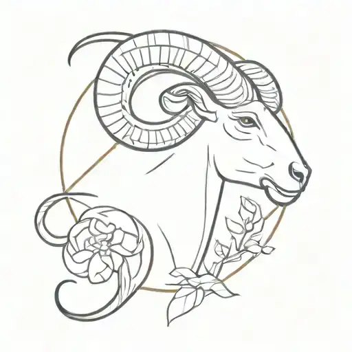 aries and cancer zodiac sign tattoo design idea