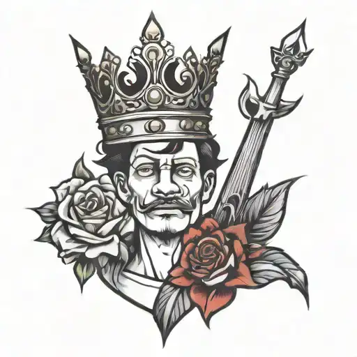 gomez with crown on the G  tattoo design idea