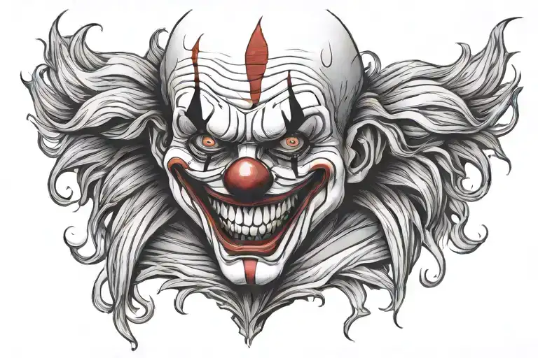 killer clown tattoo design idea