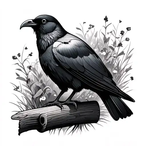 Cornish Chough tattoo design idea