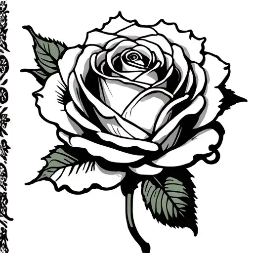 ROSE WITH II・XVII・MMXXI tattoo design idea