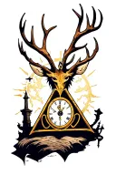 Harry Potter The Maroder Map The Deathly Hallows A Live of Golden The Time Rumanner Always Cerf tattoo design idea