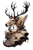 Harry Potter The Maroder Map The Deathly Hallows A Live of Golden The Time Rumanner Always Cerf tattoo design idea