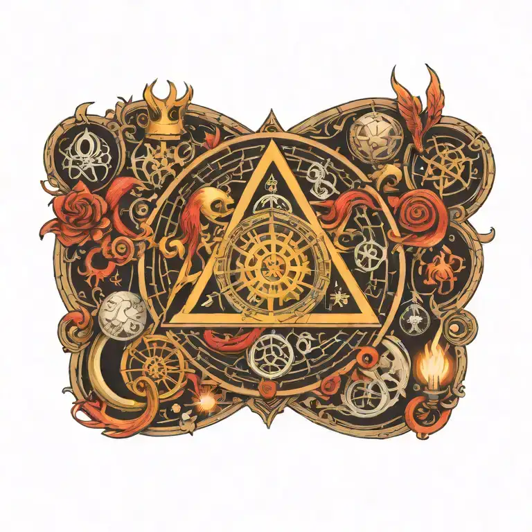 alchemical symbols tattoo design idea