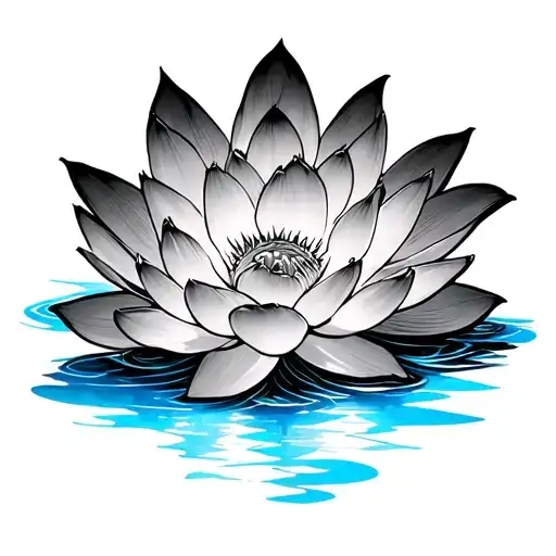 ATLA Lotus flower with blue spirit zuko tattoo design idea