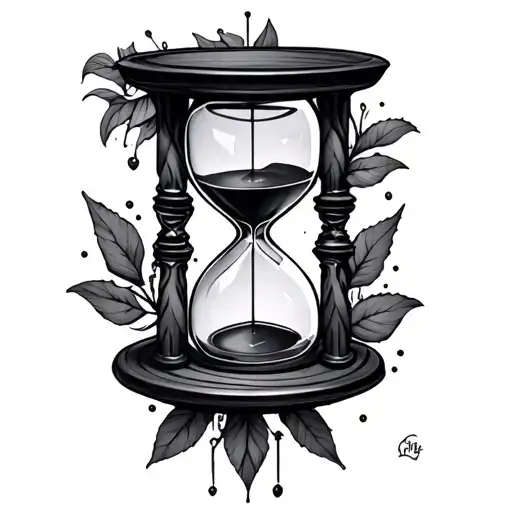 Emo inspired hourglass tattoo design idea