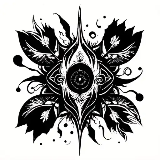 intrecate design of a dmt hallucination tattoo design idea