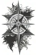 wind rose tattoo design idea