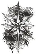 wind rose tattoo design idea