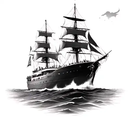 Meaning of a ship that arrives in Puerto, that is to say your family tattoo design idea