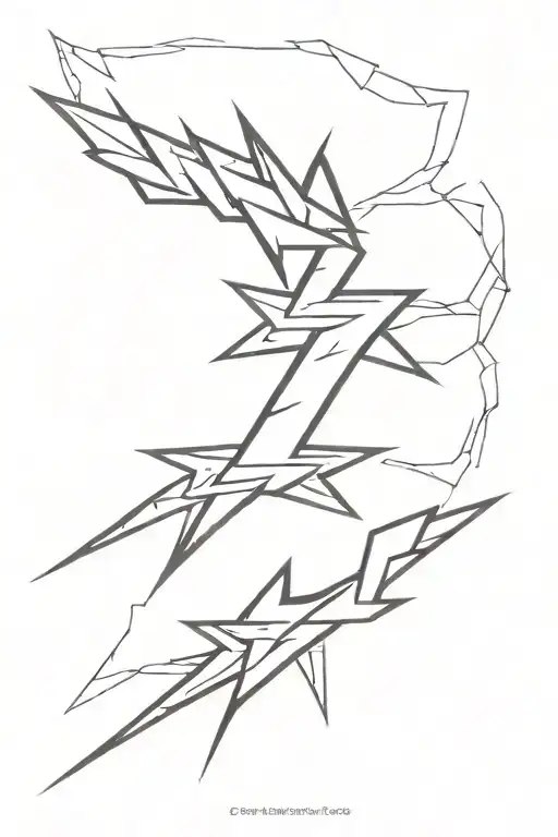 dagger and lightning bolt tattoo design idea