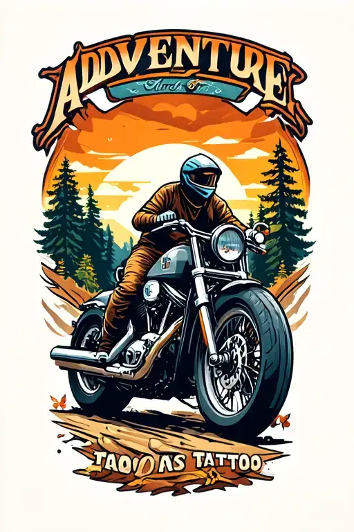adventure motorcycle travel tattoo tattoo design idea