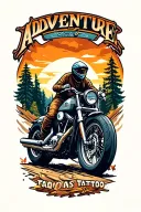 adventure motorcycle travel tattoo tattoo design idea