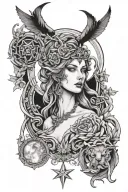 Hecate is the ancient goddess of the crossroads, the moon, wilderness, childbirth, and sorcery. tattoo design idea
